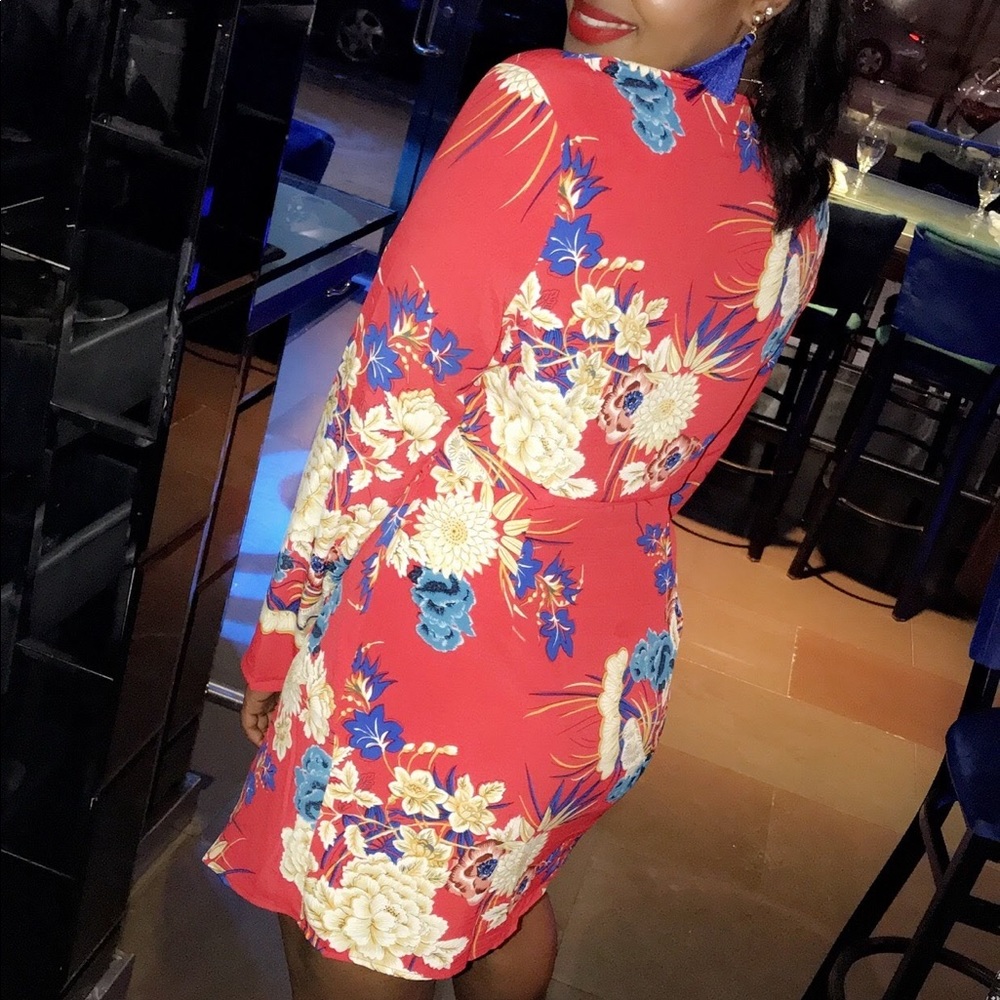 Red Flowered Dress - Picture 3 of 3